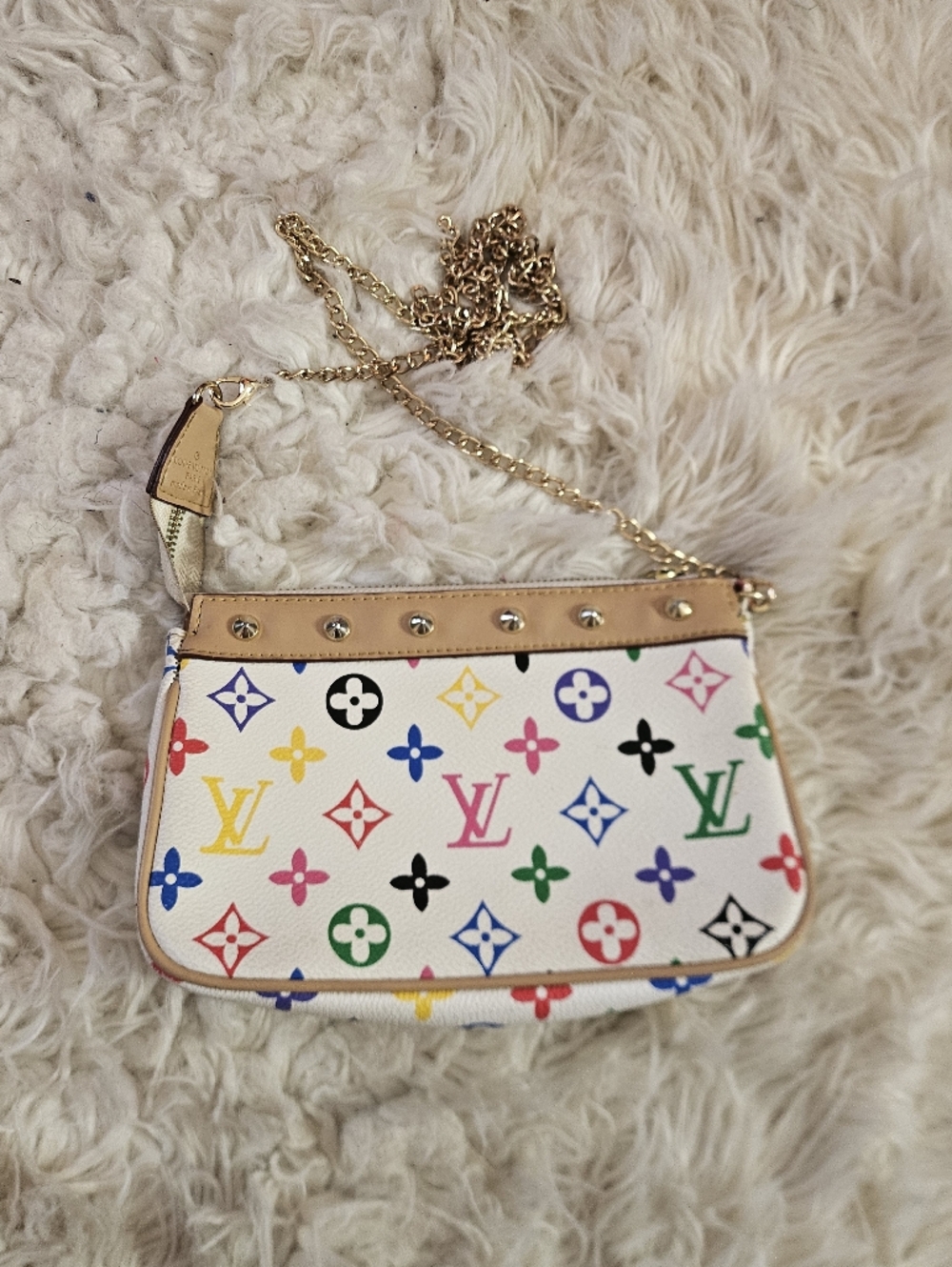 White Multicolor Monogram Bag